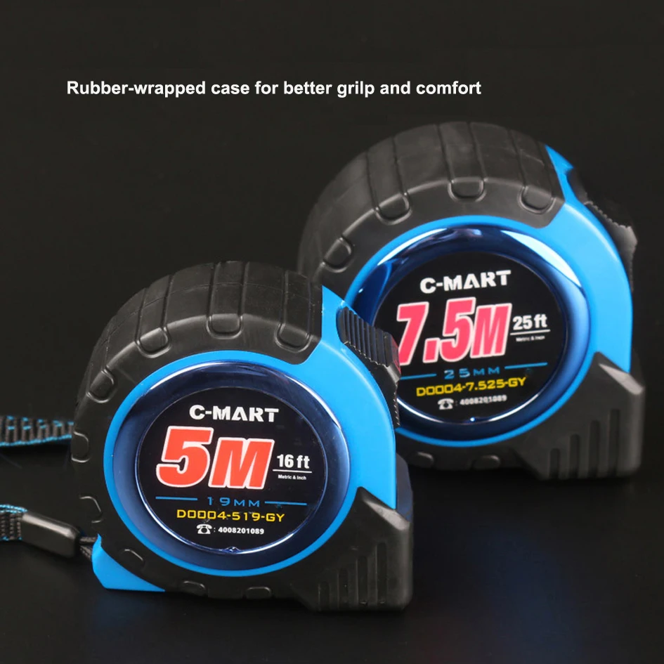 C Mart Tools 3/5/7.5M Mn стальная измерительная лента двухсторонние стальные ленты