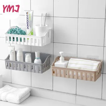 

Punch-free Bathroom Shelf Adhesive Storage Rack Corner Shower Shelf Kitchen Home Decoration Storage Basket Bathroom Accessories