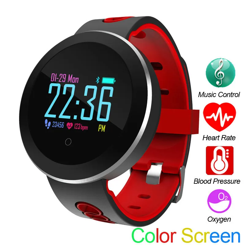 

Smart Watch Q8Pro Men Watch Sleep Monitor Fitness Tracker Heart Rate Smartband Blood Pressure Band Color Screen Round Wristwatch