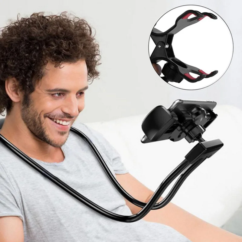 

Mobile Phone Holder Hanging Neck Lazy Necklace Bracket Bed 360 Degree Phones Holder Stand For iPhone Xiaomi Huawei