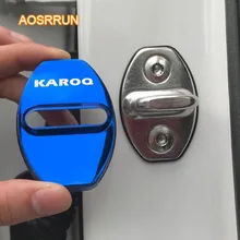 AOSRRUN нержавеющая сталь дверной замок Защитная крышка замок крышка позиционера крышка автомобильные аксессуары для Skoda KODIAQ Karoq