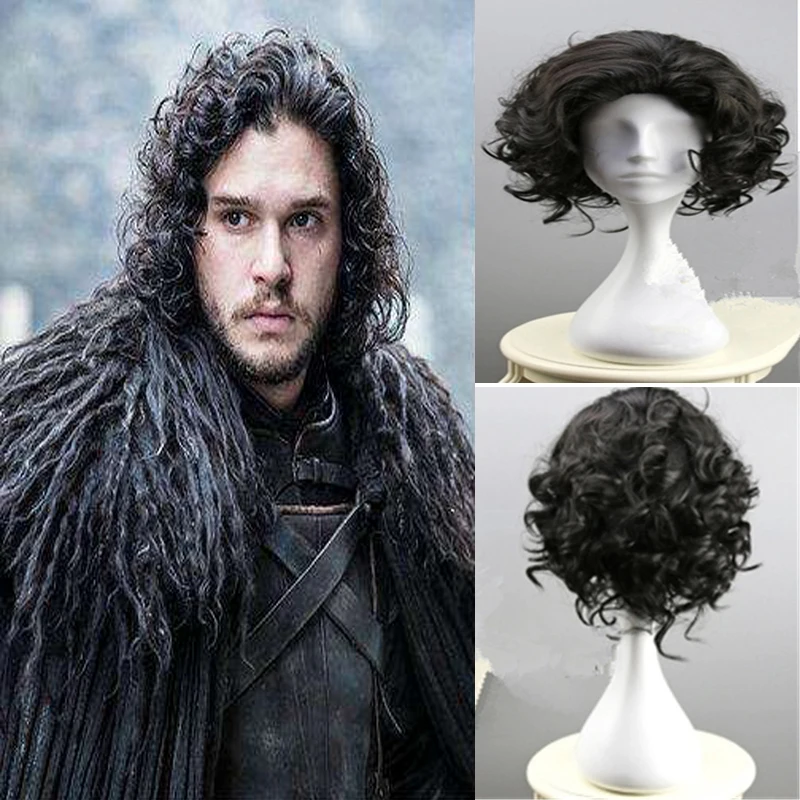 

2019Hot Game of Thrones Jon Snow Cosplay Accessories Wig A Song of Ice and Fire Night's Watch Black short Hair Wig Free Shipping