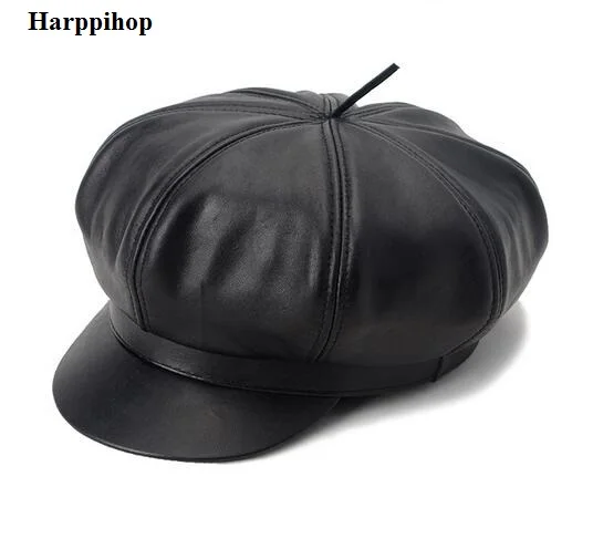 

genuine leather hats caps 2014 new fashion students real leather caps Leisure military hats women and man unisex hats