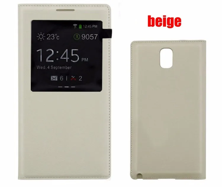 Auto Sleep Wake Flip Cover Smart Touch View Shell With Chip Original Leather Case For Samsung Galaxy Note 3 Note3 N9000 N9005 cute samsung phone case