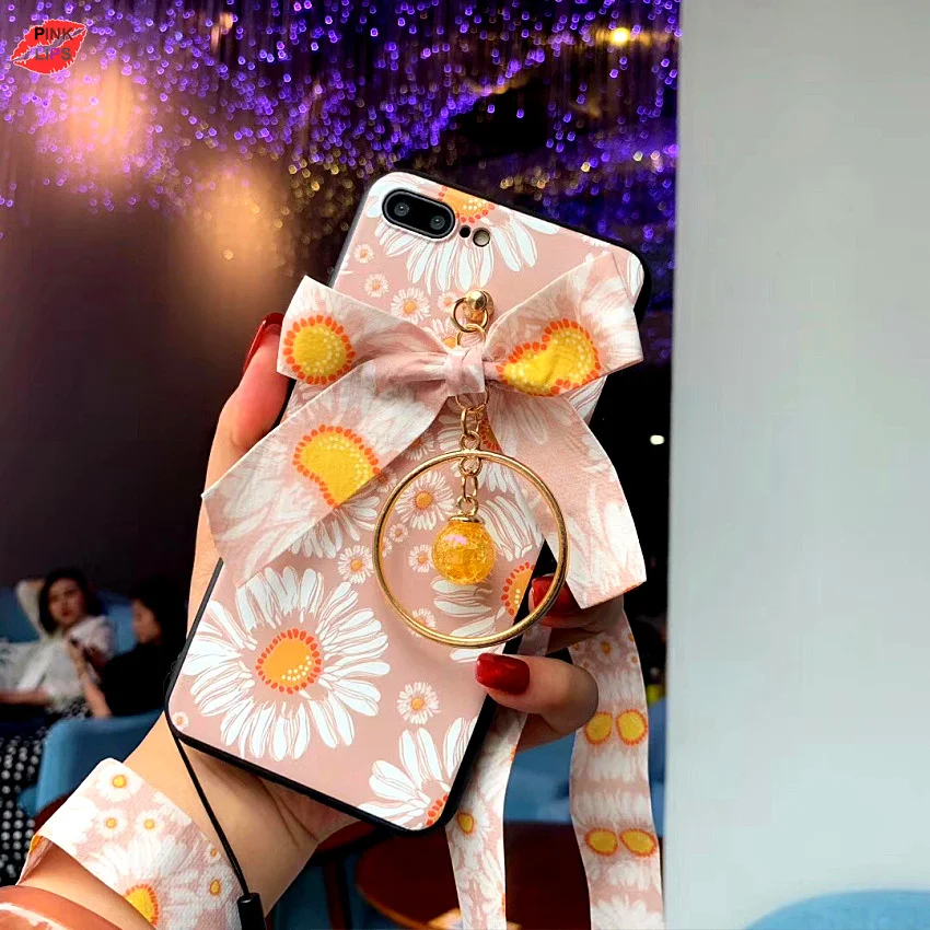 Чехол для iPhone Xs Max/XR/X/7/8/6/6S Plus с изображением цветов и розовых губ на 360 градусов