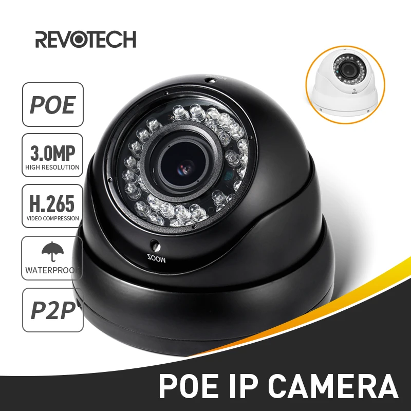 

H.265 POE Outdoor 3MP 2.8-12mm Zoom IP Camera 36 LED HD 1296P / 1080P Waterproof Security Camera ONVIF Night Vision P2P CCTV