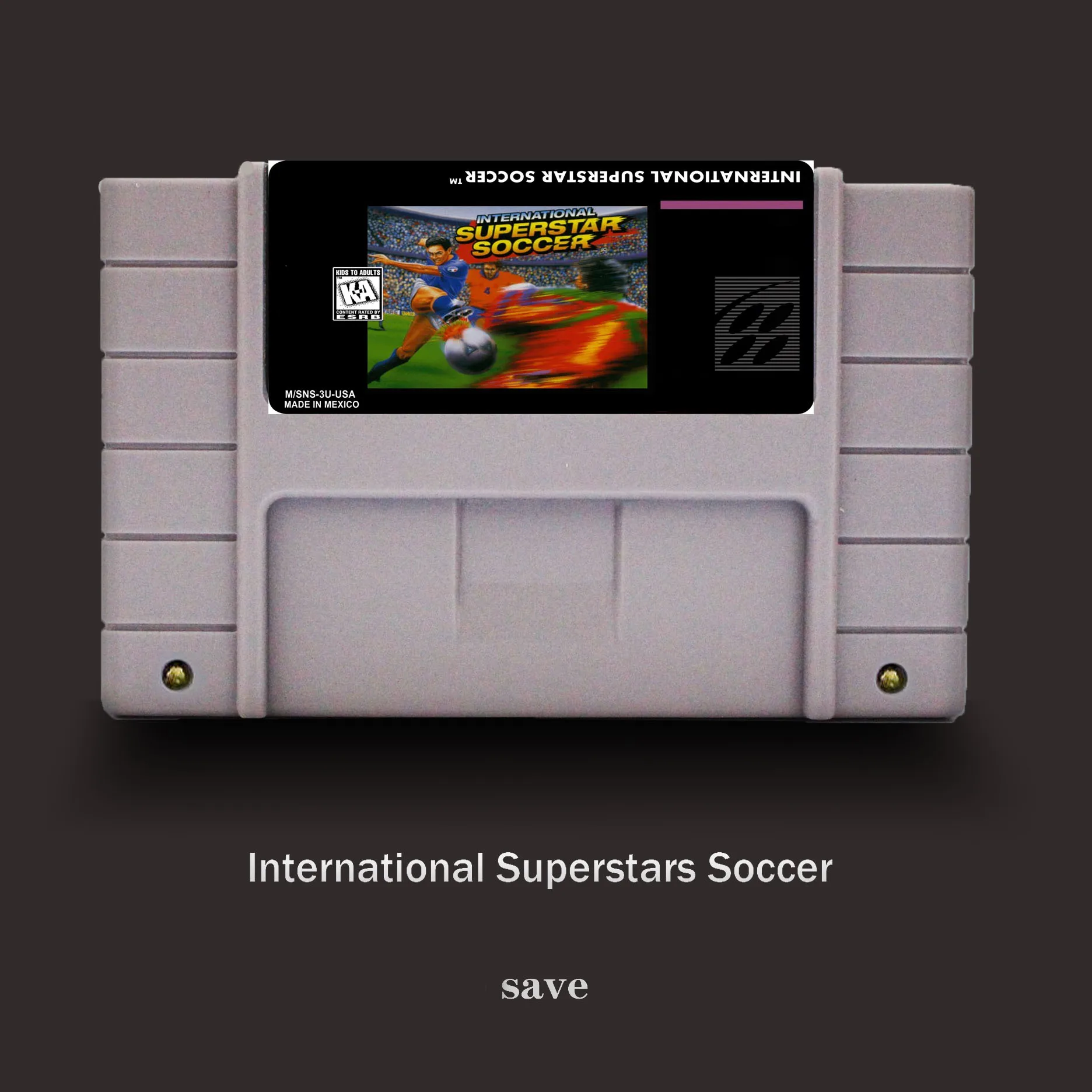 

Free Shipping International Superstars Soccer -16 bit For NTSC Game Player Big Gray Game Cartridge USA Game Card