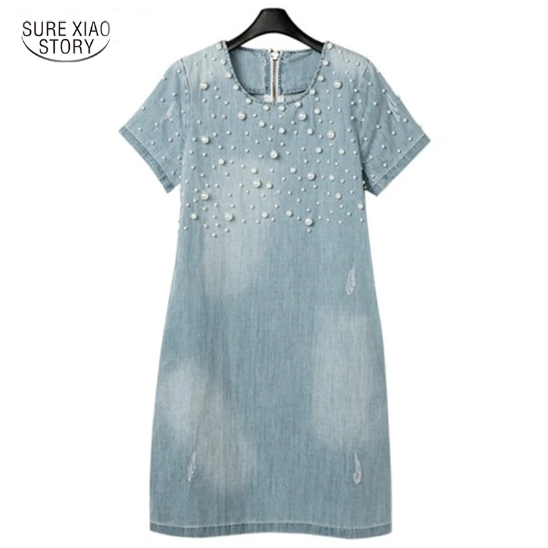 

Denim Jeans 2019 Hot Sale Summer Casual Women Dress Fashion Dresse Vestidos Cotton Dresses Women Clothing Plus Size M-5XL c19-c