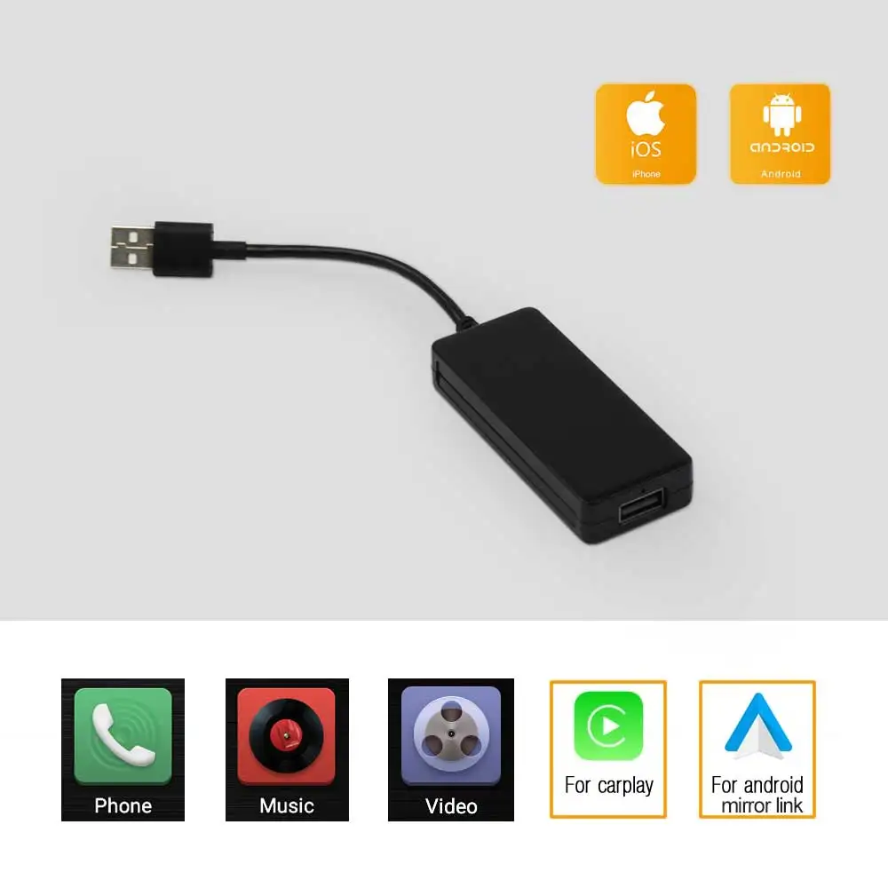 

Mini 12V USB CarPlay Dongle For Android Car Navigation Music Player Auto Vehicle Audio USB Connector With iOS Android Phone