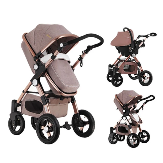 3 in 1 High profile baby trolley can sit in the light portable shock