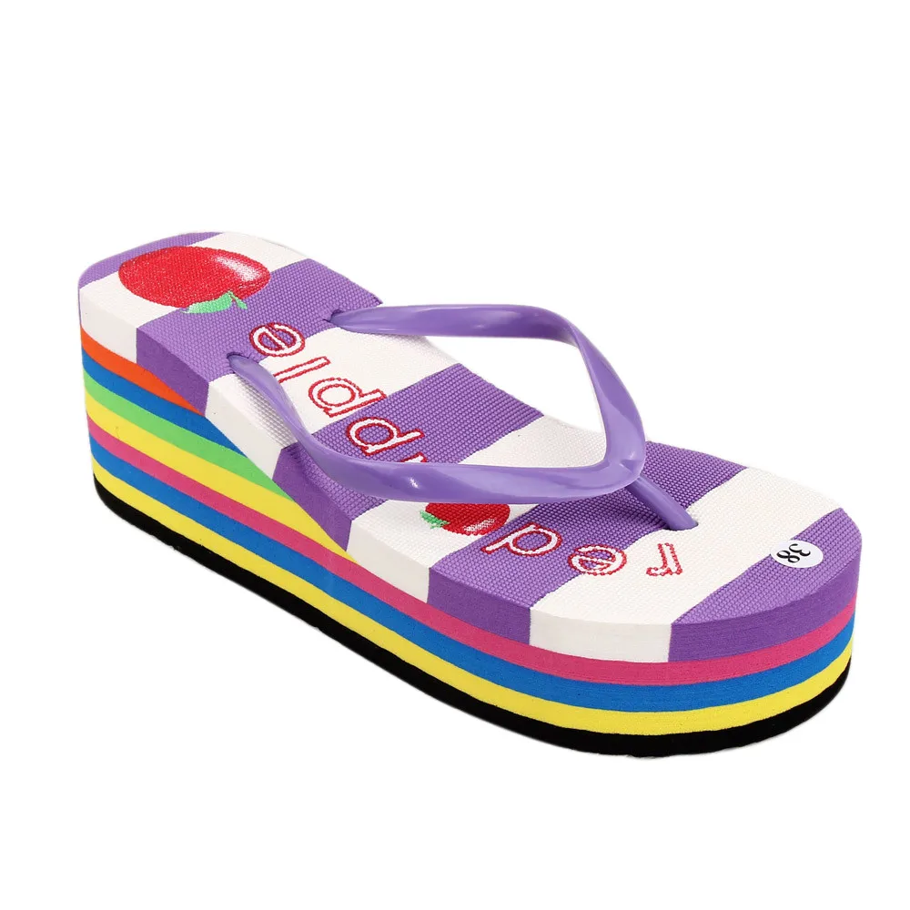 

New Casual Summer Bohemia Sweet Women Flip Flops Platform Wedges Sandals Clip Toe Platform Sandals Slippers Beach Shoes xiniu
