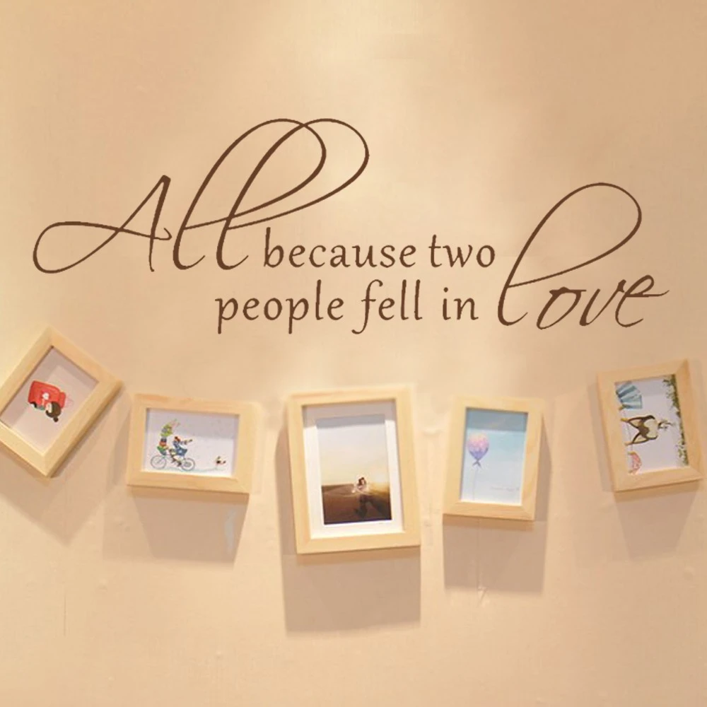 All Because Two People Fell In Love Wedding Decal Wall Decal Love Words Expressions Sayings Quotes Typography 12 X 38 S Love Quotes Wall Decalsdecal Wall Aliexpress