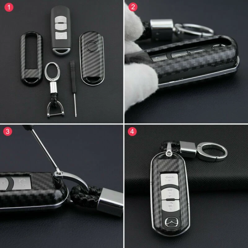 

Protective Car Key Case Cover For Mazda MX-5 ND 2016-2019 Carbon Fiber