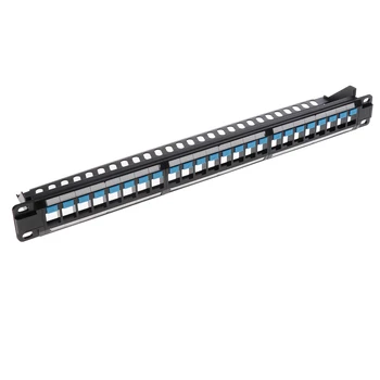 

Thickened Unshielded Keystone Jack 24-Port Patch Panel with Rear Cable for 19" Wall-mount Rack-mount Racks Brackets Cabinets