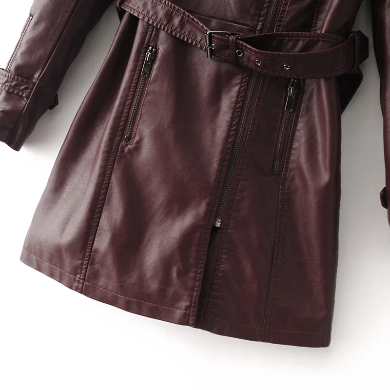 Осенняя Черная куртка из искусственной кожи женская кожаная куртка длинная мотоциклетная куртка женская куртка на молнии в стиле панк байкерская куртка верхняя одежда