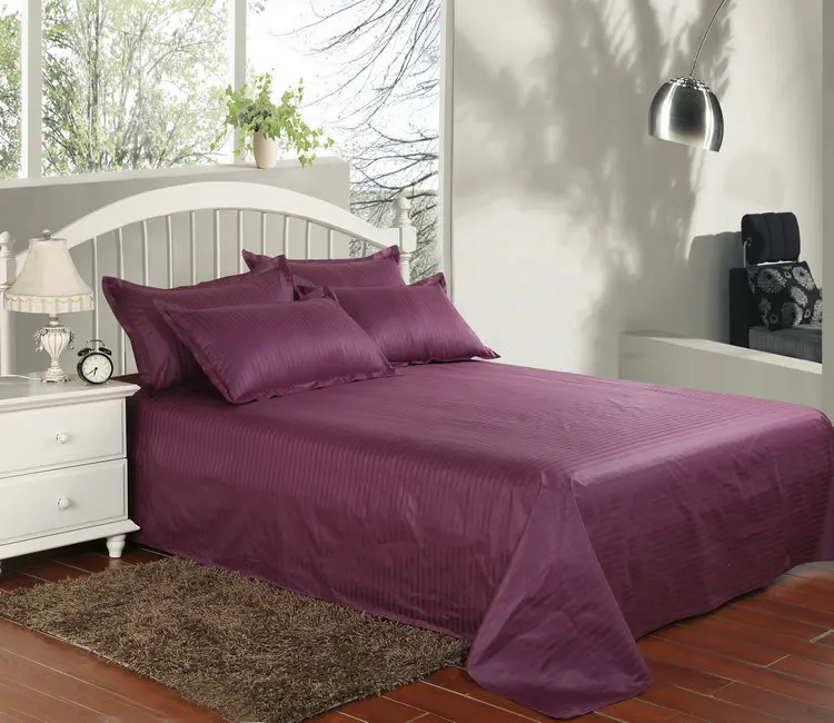 1pcs Cotton Luxury Flat Sheet Solid Color Bed Linen Bedding Twin Full Queen King Size bed