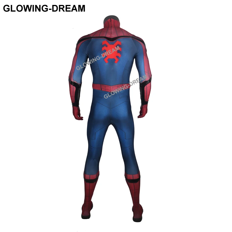 High Quality HomeComing Spiderman Cosplay Costume With Relief Spider For Man Tom Spiderman Costume For Man With U-zipper High Quality HomeComing Spiderman Cosplay Costume With Relief Spider For Man Tom Spiderman Costume For Man With U-zipper
