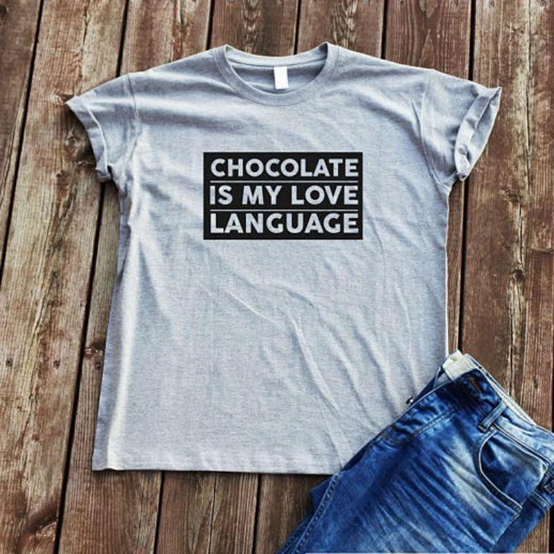 Женская футболка EnjoytheSpirit с надписью Chocolate Is My Love Language забавная унисекс модная