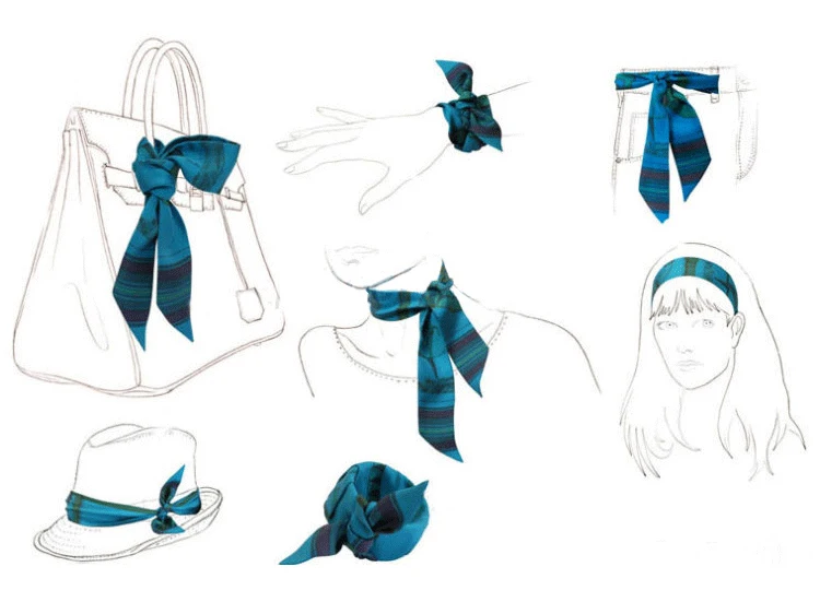 Модный тренд с лентами на одной ручке шарф маленький лента повязка Bandeaus колье распродажа, девушки, украшения Прямая ZSBD81