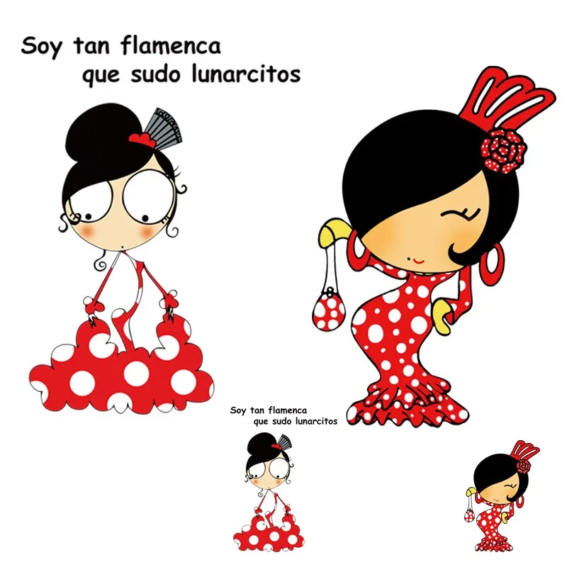 

Flamengo dance stripes iron on patches thermo stickers on clothes application of one transfer fusible clothing flower applique