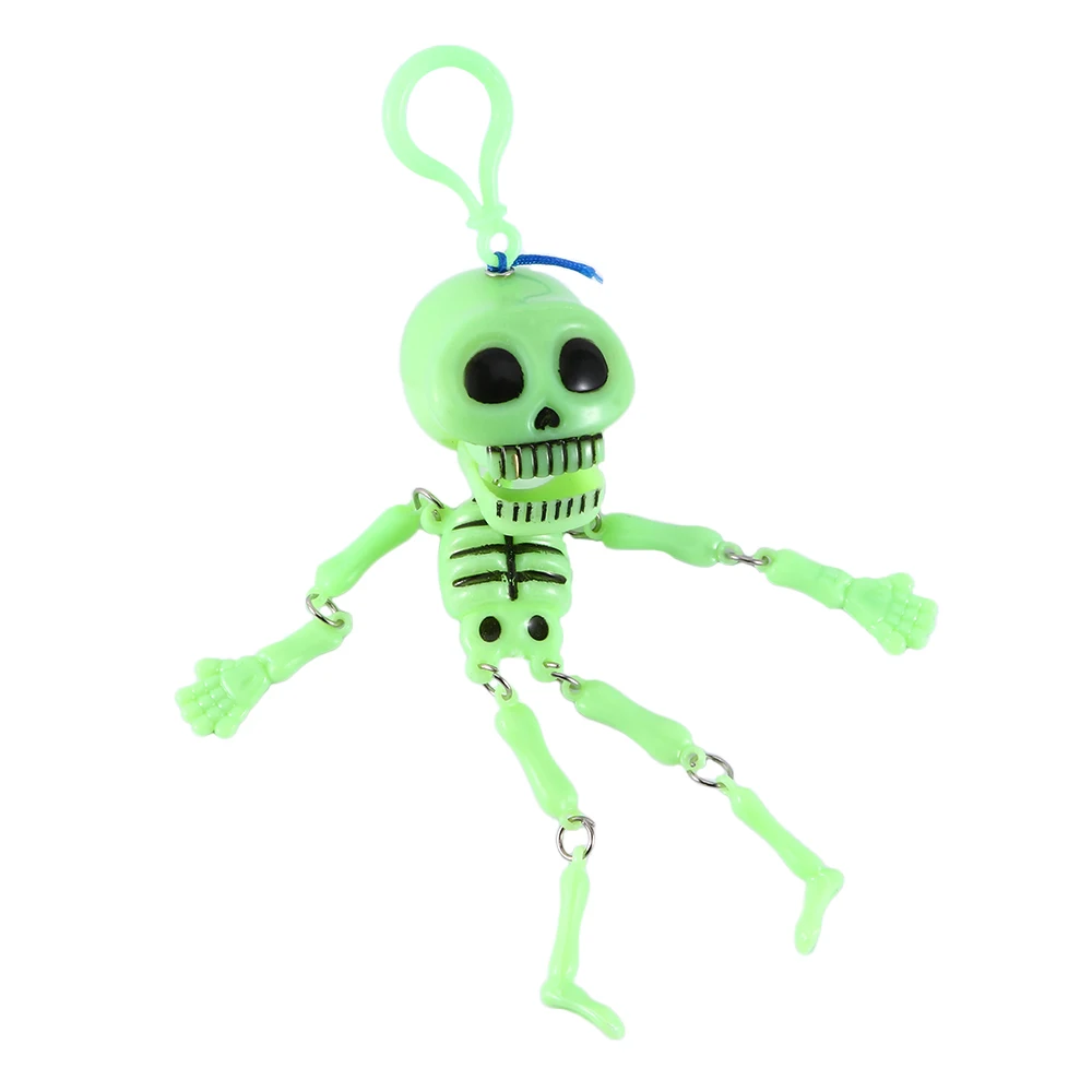 Новинка светится в темноте движущийся брелок для ключей в виде скелета украшение на празднование Хэллоуина карнавальные игрушки Скелет