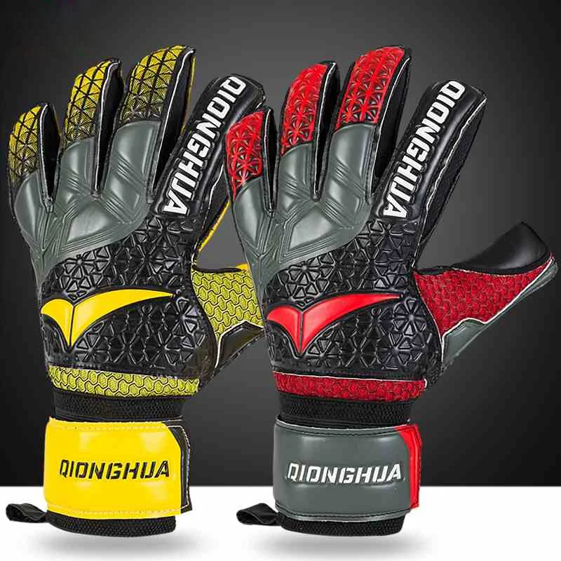 

soccer goalkeeper gloves with fingertips latex breathable non-slip gantry gloves adult kids goalkeeper gloves