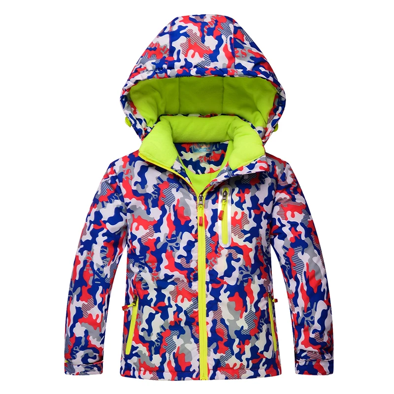 Теплое спортивное пальто для температуры-30 градусов, лыжный костюм водонепроницаемые ветрозащитные куртки для мальчиков Одежда для детей комплекты верхней одежды для детей-16