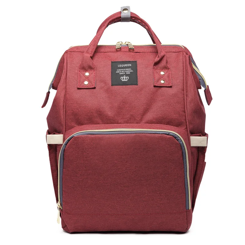 Lequeen сумка для подгузников с защитой от кражи для мам, рюкзак для подгузников для мам, органайзер для детских колясок, сумка для пеленания для ухода за ребенком, luiertas - Цвет: wine red