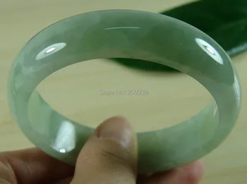 

huij 00672 Certified Fine Green Natural Grade A Jade Jadeite Bangle Bracelet 58 MM
