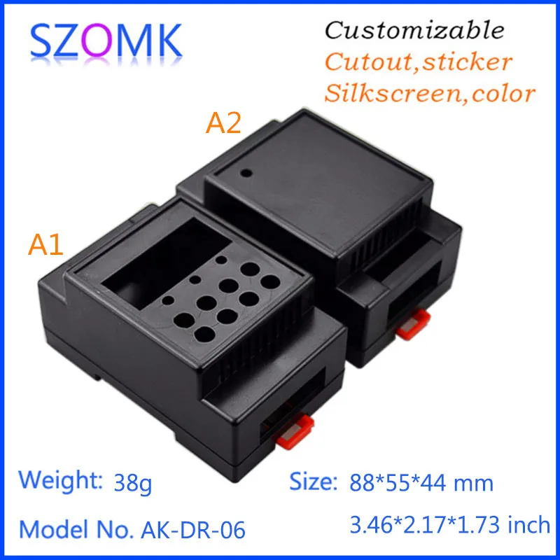2 шт., din-рейка, корпуса для электронных розеток 88*55*44 мм Пластиковая распределительная коробка для электроники, электроинструмент enclosuure