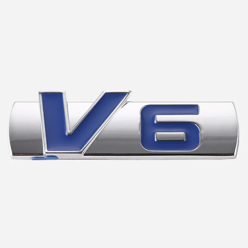 Автомобильный Стайлинг 3D металлический V6 V8 дисплей двигателя автомобиля стикер эмблема значок авто для Jeep BMW Ford Volvo Nissan Mazda Audi Honda автомобиль Lada - Название цвета: V6