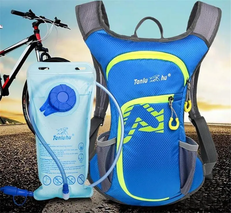 TANLUHU Men Mountain Bike Sports Bags MTB Road Bike Cycling Backpack Running Hiking Rucksack  2L Water Bag Hydration