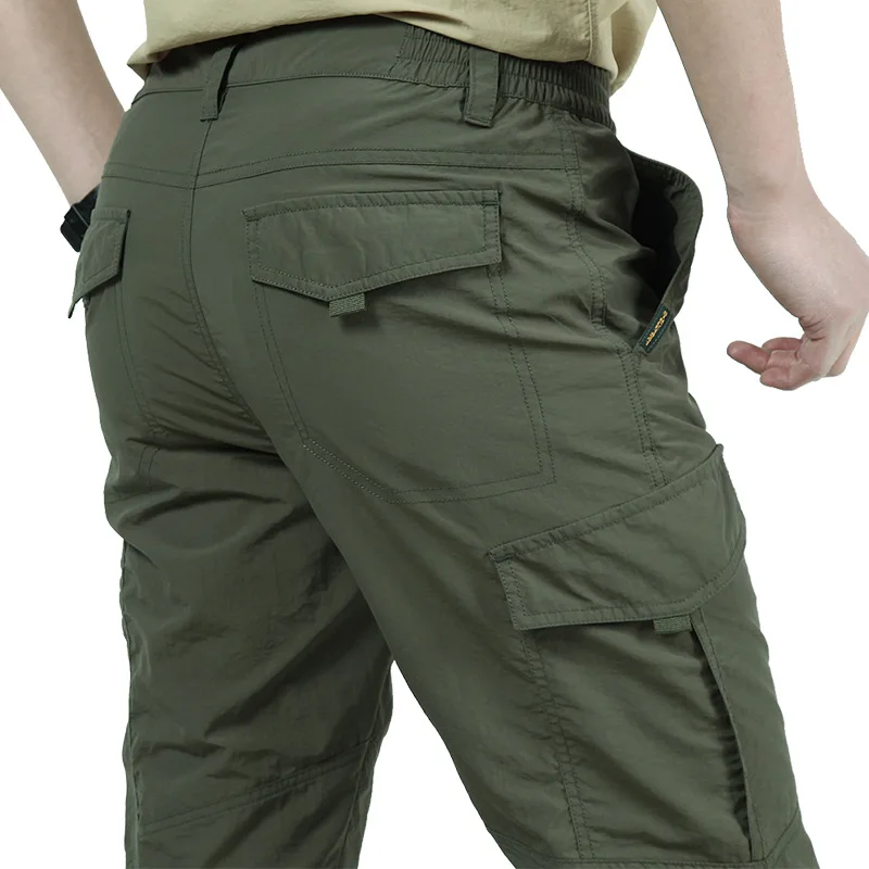 Men Quick Dry Summer Army Military Pants Casual Trousers Men's Tactical Cargo Pants Male lightweight Waterproof Trousers M-4XL cargo pants military cargo pants men casual pants