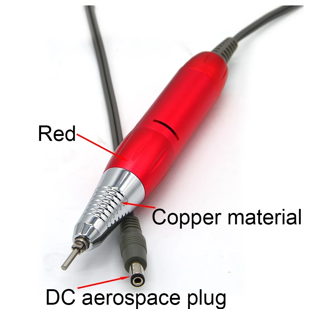 30000 об./мин. ногтей дрель ручки наконечника для электрический ногтей маникюр и педикюр сверлильный станок вспомогательное средство DC 3V-DC 12 В 1A - Цвет: Red-DC-C