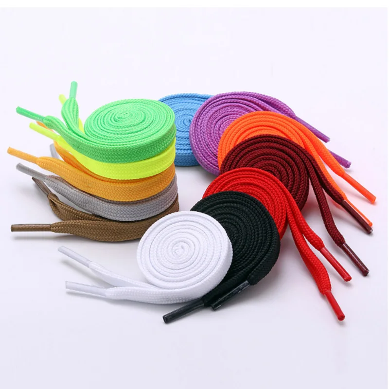 

120cm High Quality Polyester Fashion Sports Casual Shoe Lace Solid Flat Shoelace Shoe Strings Cordones Zapatilla 12 Colors