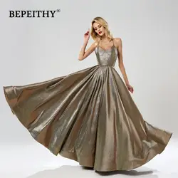 BEPEITHY соблазнительное длинное с открытой спинкой Выпускные платья Robe De Soiree с v-образным вырезом блестящая ткань вечернее платье 2019 Новое