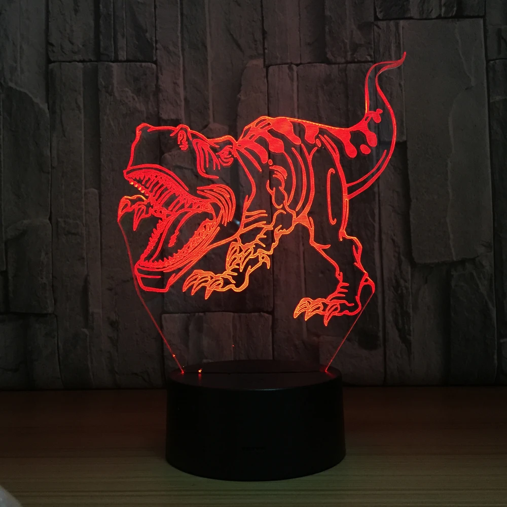 

3D LED Night Lights Tyrannosaurus Rex Dinosaur Amazing Home 7 Colors Gradient Decoration Lamp Visualization Optical Illusion