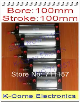 

100mm Bore 100mm Stroke 1/2" bsp Standard Pneumatic Air Cylinder SC 100*100 100x100 Adjustable Airtac Type 100-100