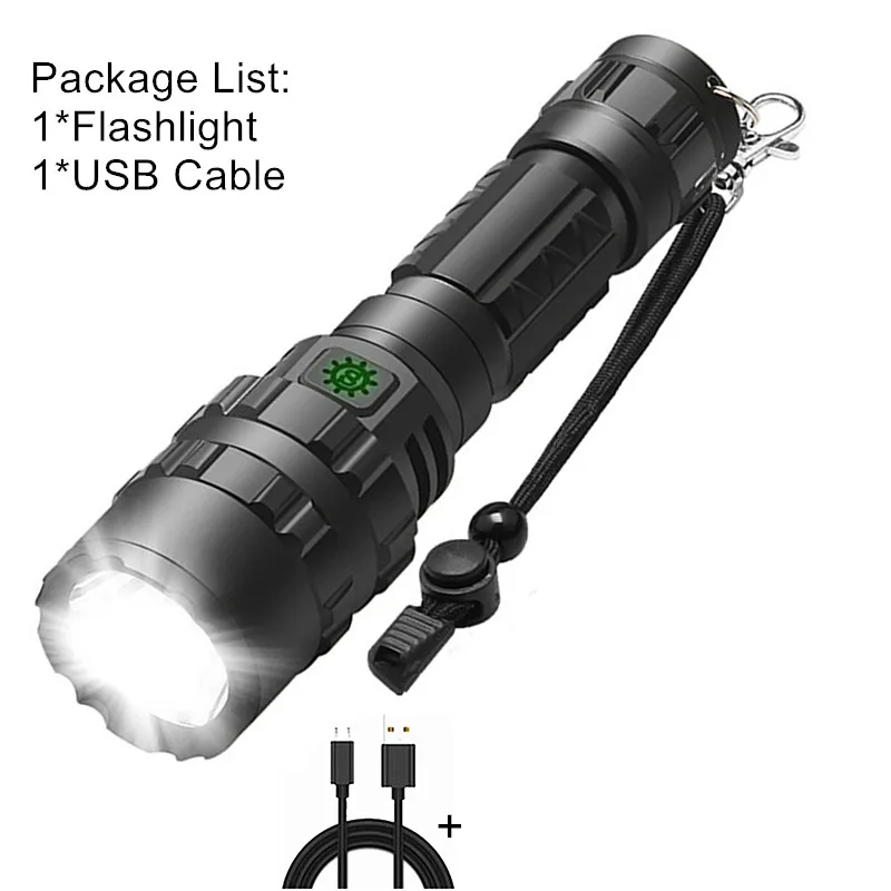 coast flashlights 65000LM Professional LED Flashlight for Hunting Tactical Night Scout Lights Set L2 Fish Light USB Rechargeable Waterproof Torch rechargeable torch with docking station Flashlights