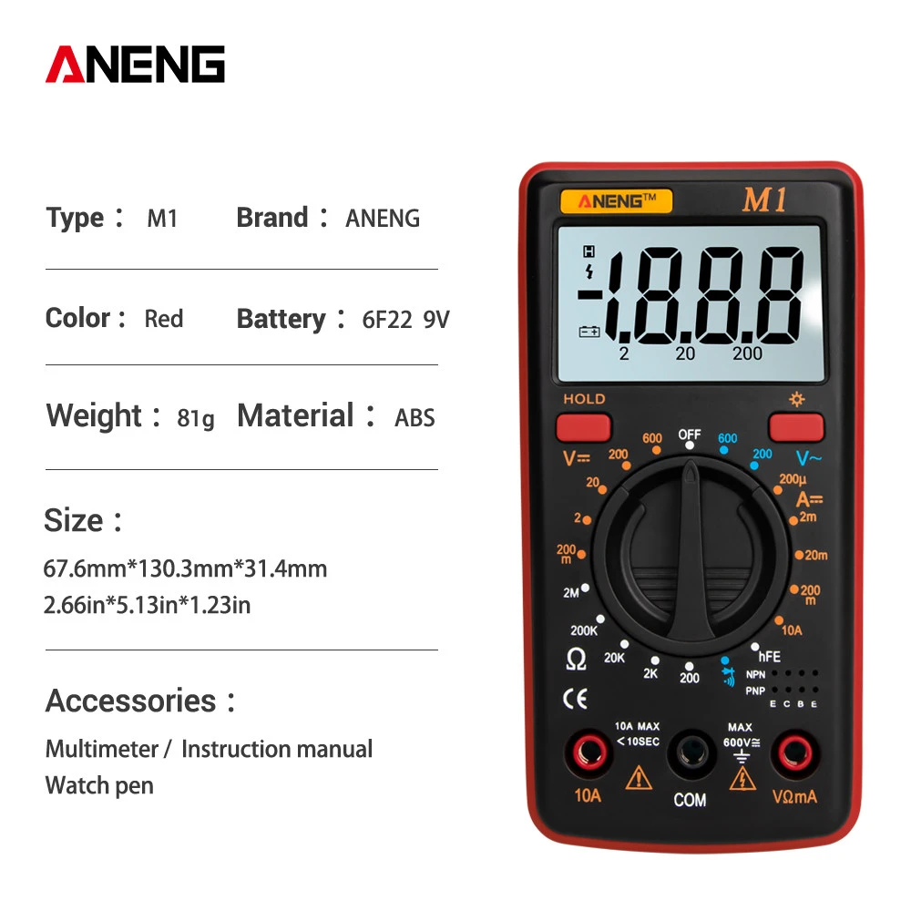 ANENG M1 DIY цифровой мультиметр esr метр мультиметровый тестер истинный rms цифровой мультиметр Тестеры мультиметр рихметры dmm 400a