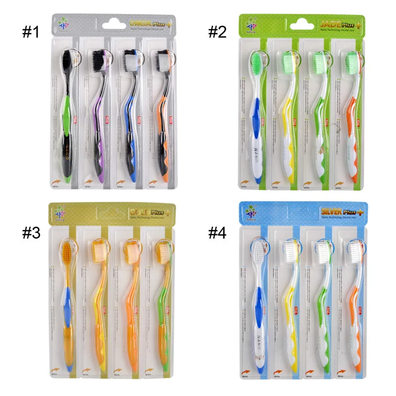 4PCS Double Ultra Soft font b Toothbrush b font Bamboo Charcoal Nano font b Toothbrush b