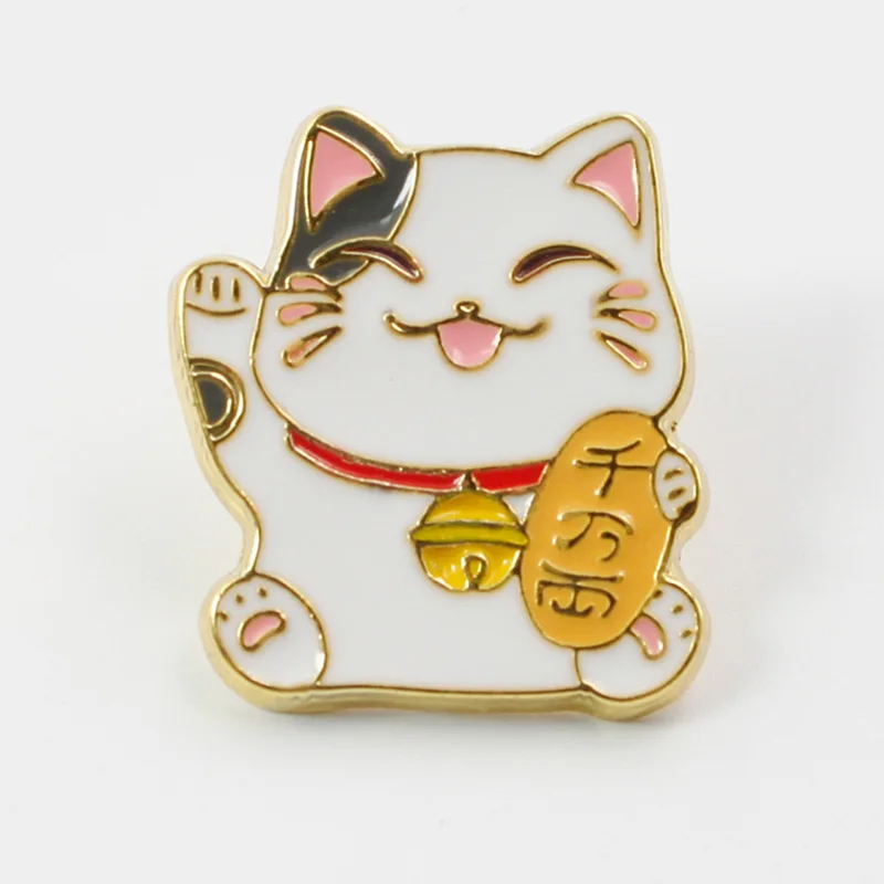 P3686 Dongmanli Lucky Cat милые металлические эмалированные булавки и броши для нагрудного штыря рюкзак сумки значок крутые подарки - Окраска металла: 1