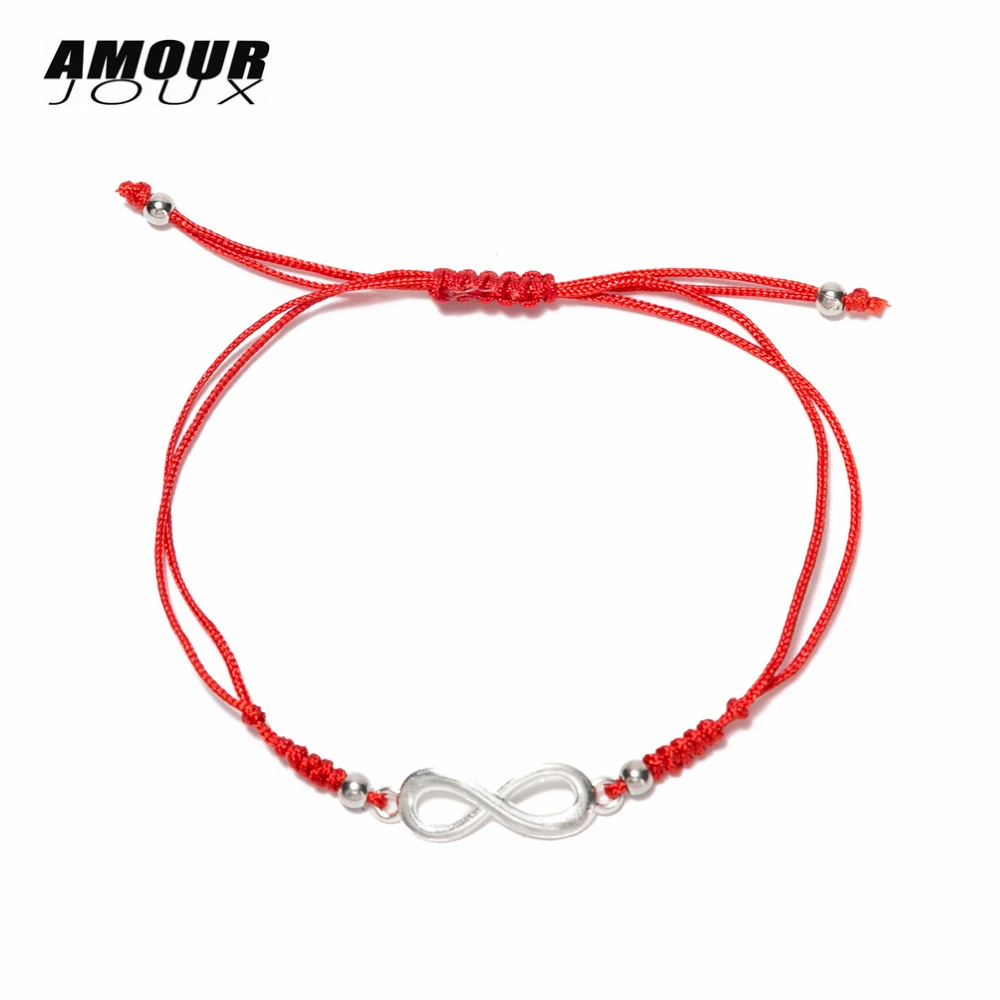 

Romantic Dual Layers Handmade Red Thread Amulet String Infinity Charm Chain Bracelets For Women Friendship Dropship
