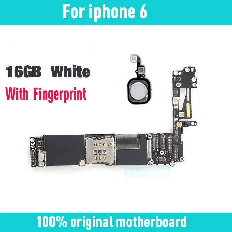 Черный/белый/золотой для iphone 6 материнская плата с/без Touch ID, с чистым iCloud для iphone 6 материнская плата+ чипы - Цвет: 16GB white