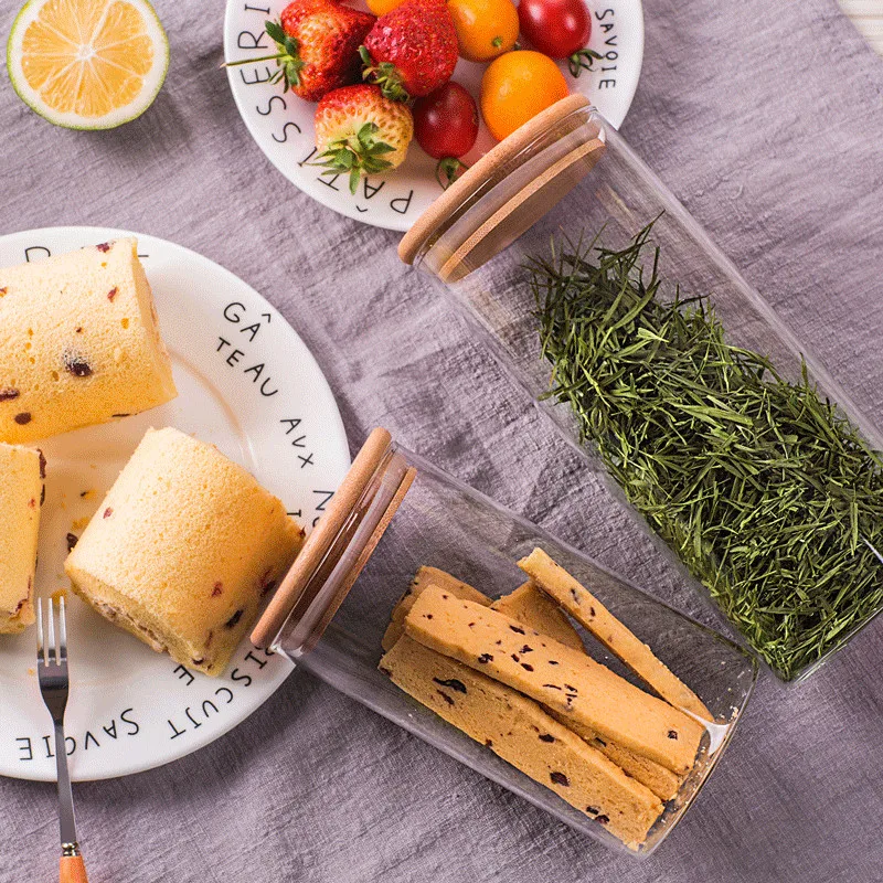 Простая кухонная баночка для хранения закрытые бутылки продуктов стеклянная с