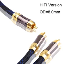 HIFI RCA Y Adapter Cable Subwoofer Y Cable RCA 1 Male to RCA2 Male Audio cable 4pcs lot diy rca plug hifi goldplated audio cable rca male audio connector gold adapter for cable