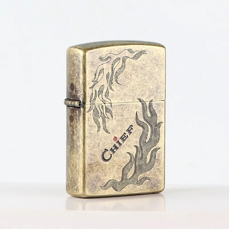 

Chief Flame carving Gas Cigarette Cigarettes Kerosene Flint Petrol Vintage Gasoline Lighters Oil Petrol Refillable