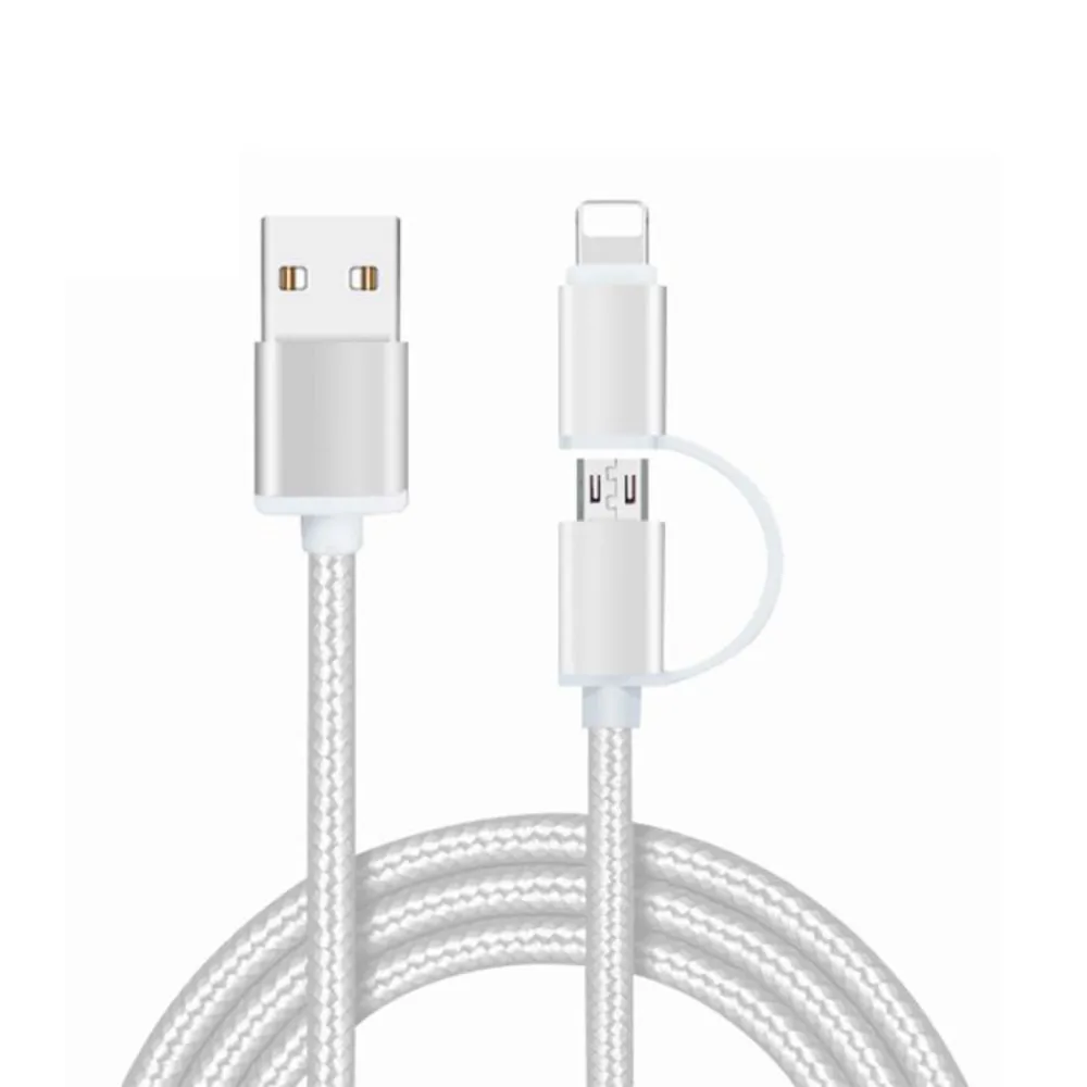 

2 in 1 USB Cable Type C Micro USB Fast Charging Cable Multifunction USB C Nylon Braid for Android Mobile Phone Cable