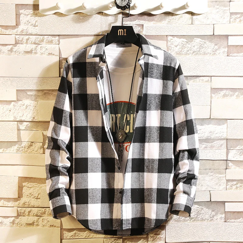 

Men Shirt Fashion Business Casual Mens Shirts 2019 New Arrival Men Famous Brand Clothing Plaid Camisa Masculina 6505