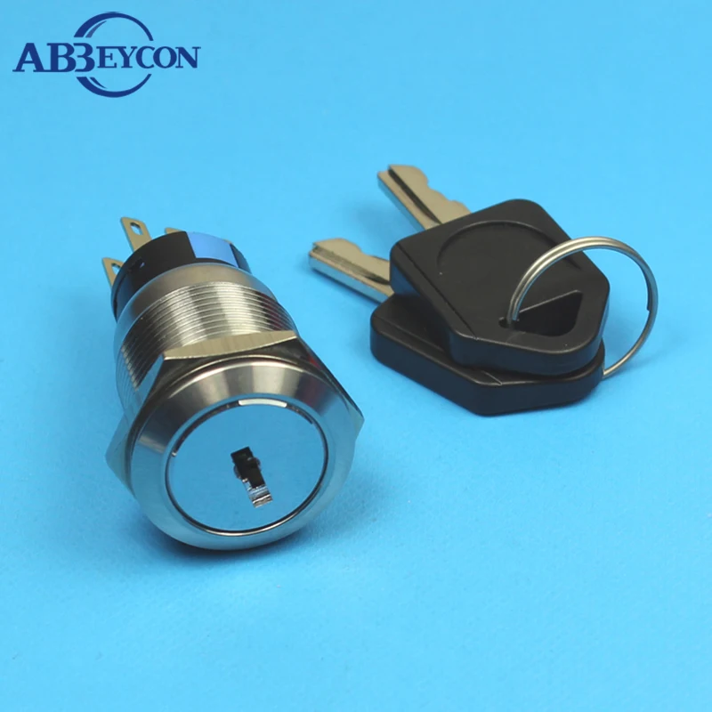

19316 19mm electrical key switch 3 position waterproof industrial motocycle key lock switch